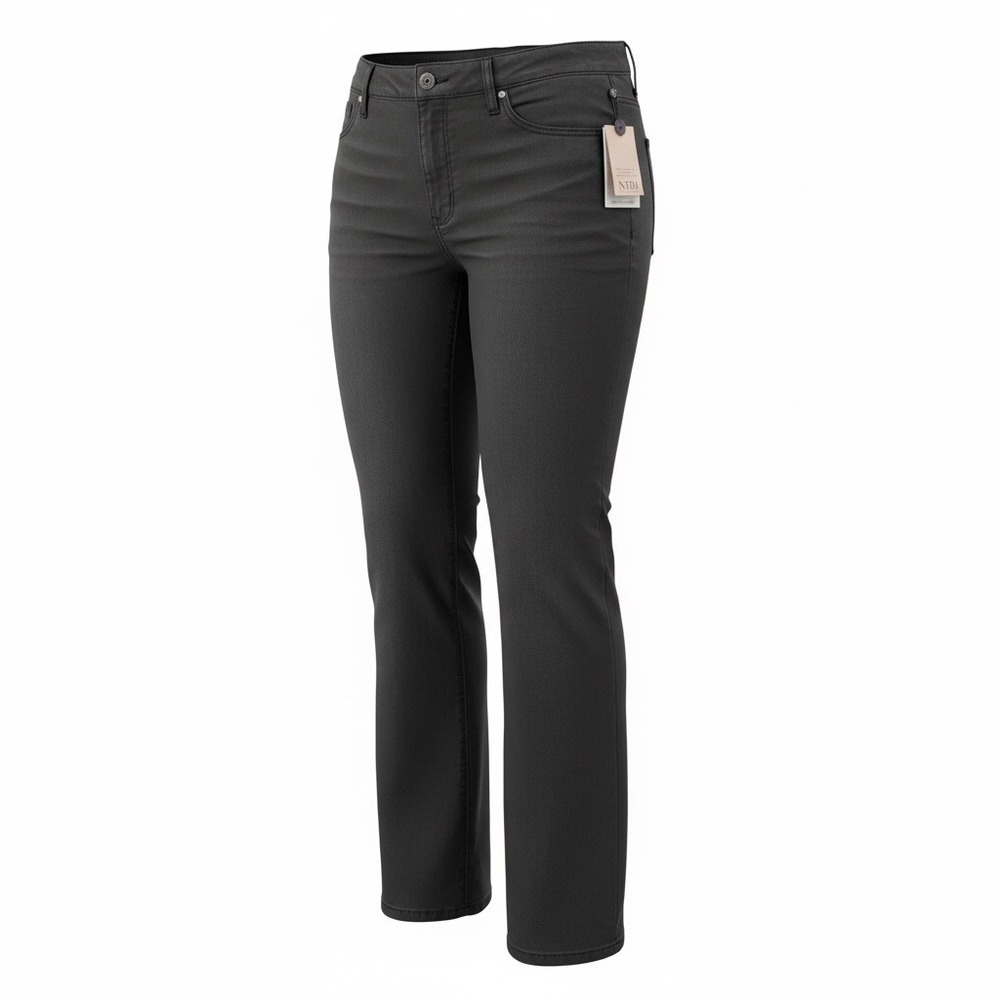 NYDJ High Rise Straight Leg Jeans Black 4X Lift Tuck Technology 49 Waist NWT